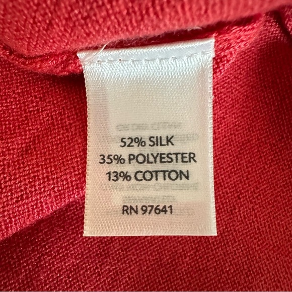 J. Jill silk blend coral pullover sweater with button accents at hips Small - Picture 9 of 10